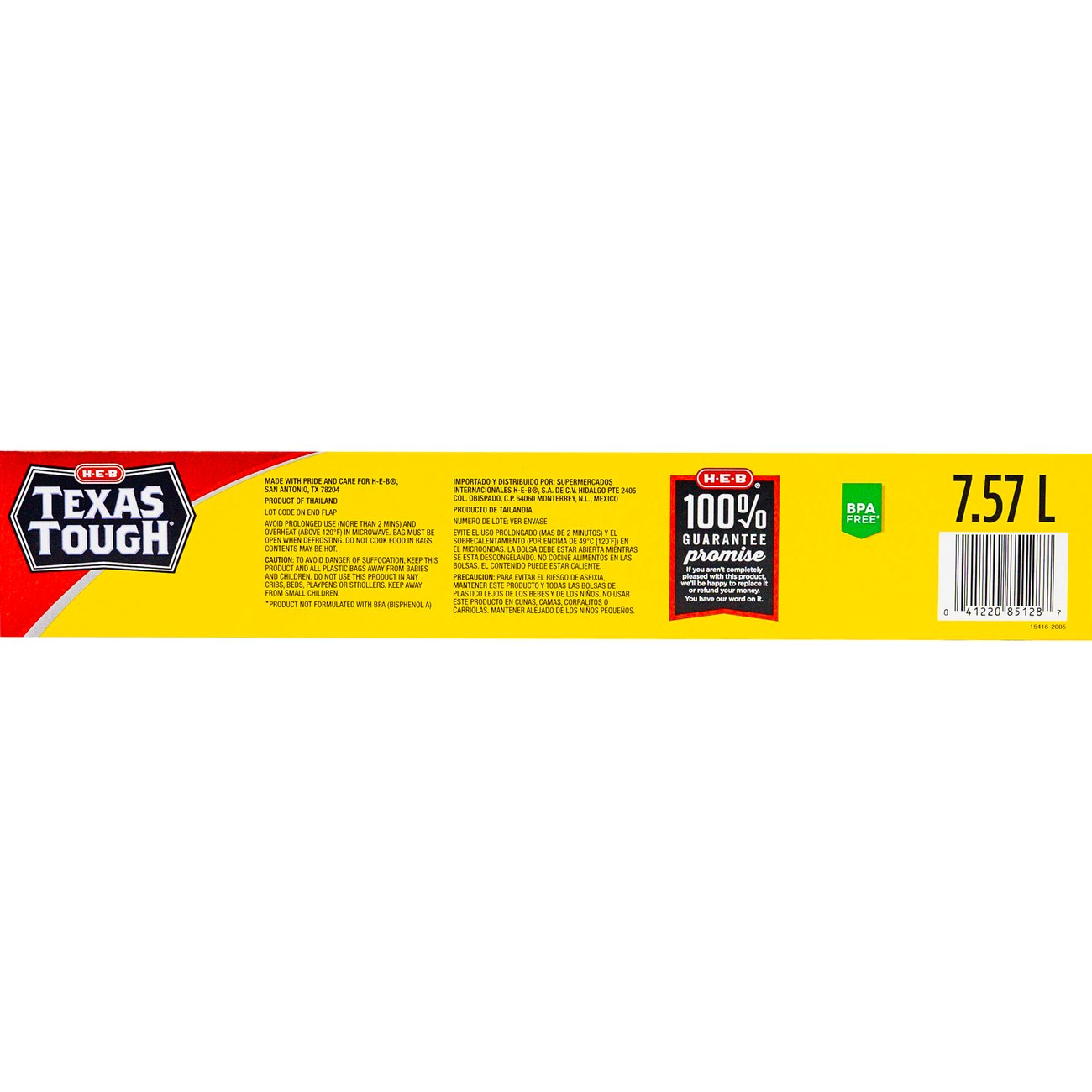 H-E-B Texas Tough Double Zipper 2-Gallon Freezer Bags