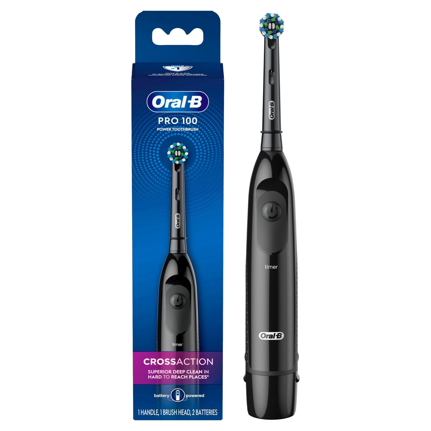 Oral-B Pro 100 Cross Action Powered Toothbrush - Black