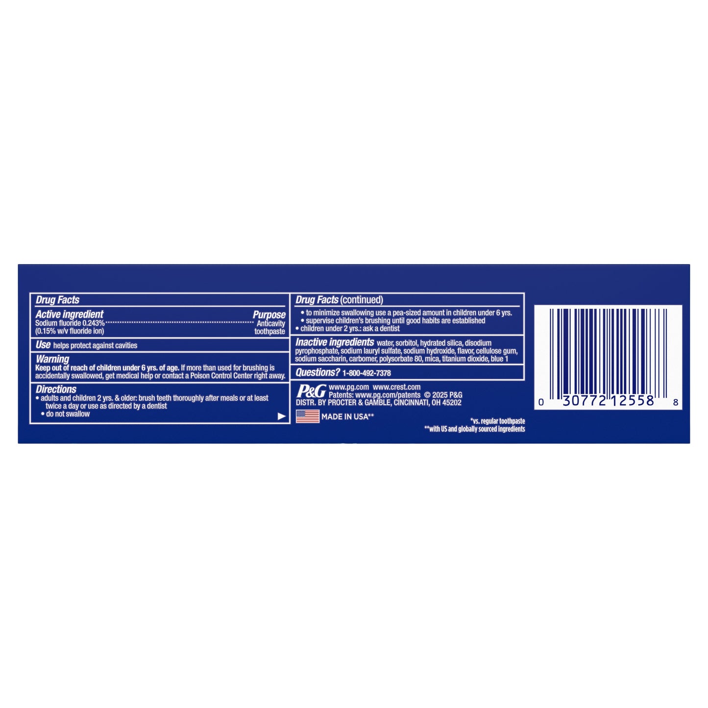 Crest 3DWhite Advanced Deep Clean Teeth Whitening Toothpaste