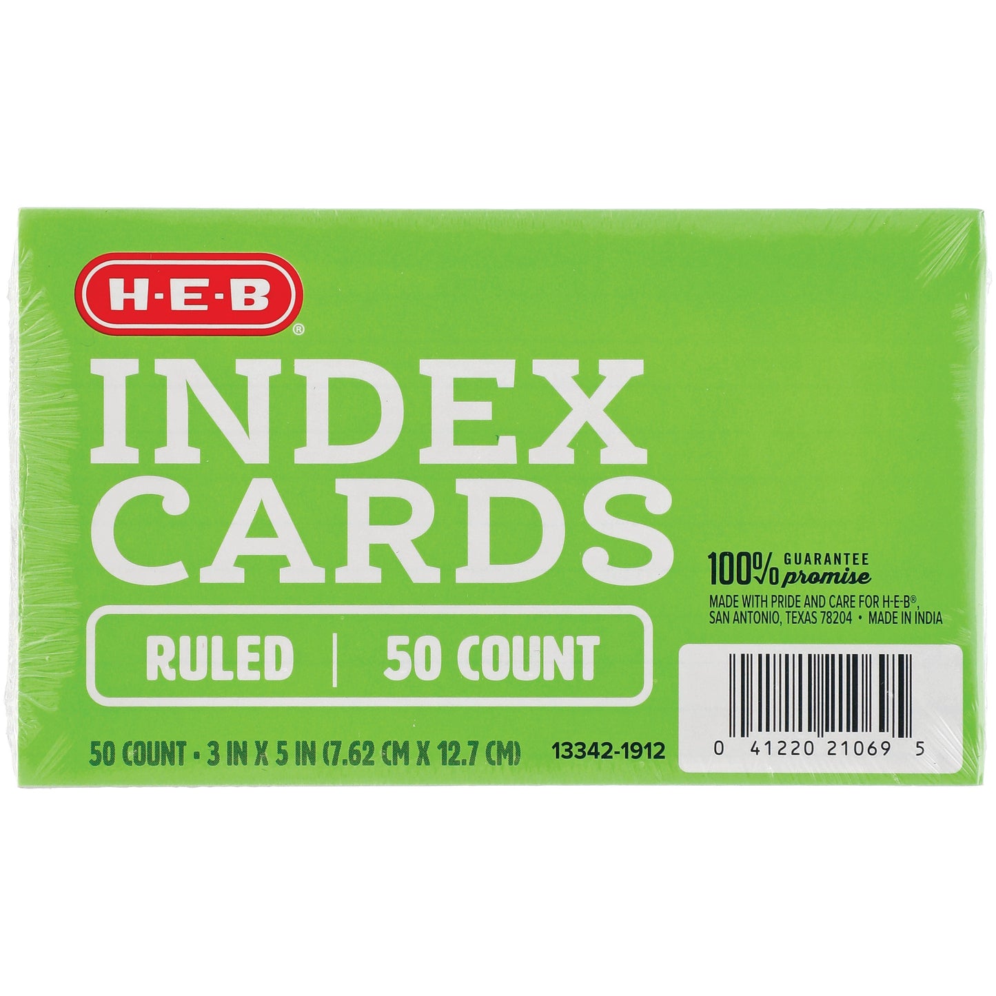 H-E-B Ruled Index Cards - White, 50 ct