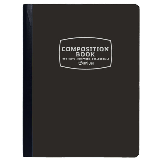 Top Flight College Ruled Poly Composition Book - Black