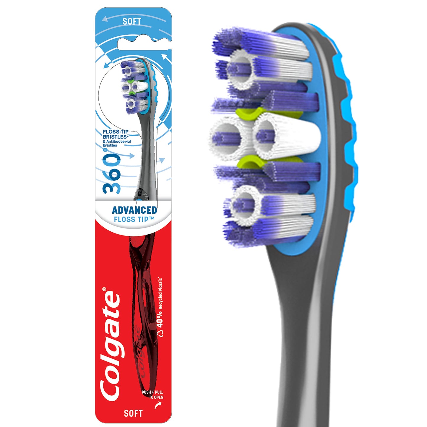 Colgate 360 Advanced Floss-Tip Toothbrush - Soft