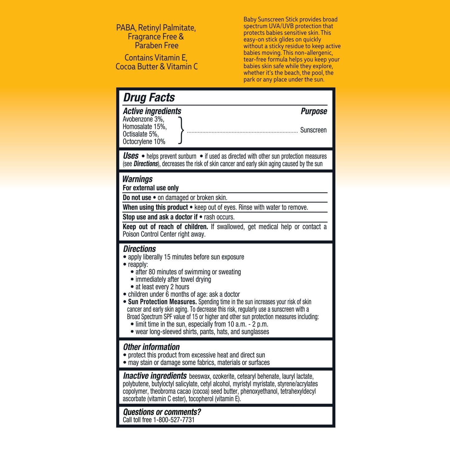 H-E-B Baby Broad Spectrum Sunscreen Stick – SPF 55