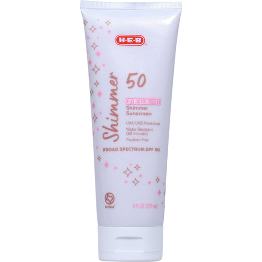 H-E-B Shimmer Oxybenzone Free Sunscreen Lotion – SPF 50