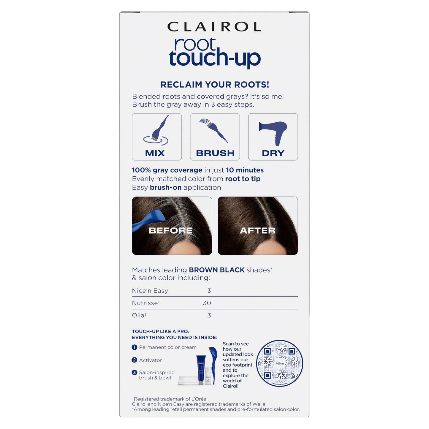 Clairol Nice 'N Easy Permanent Root Touch-Up Hair Color - 3 Brown Black