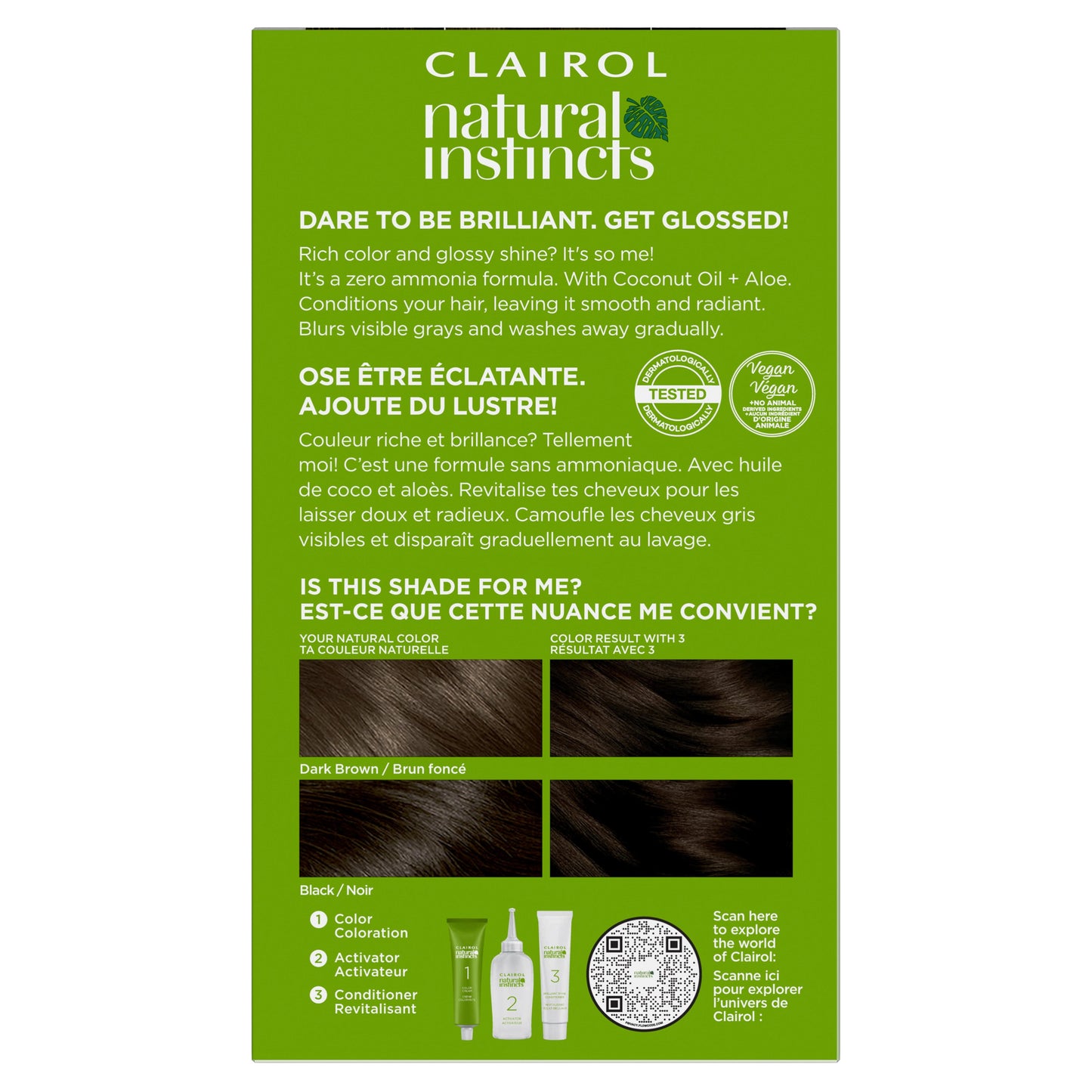 Clairol Natural Instincts Vegan Demi-Permanent Hair Color - 3 Brown Black
