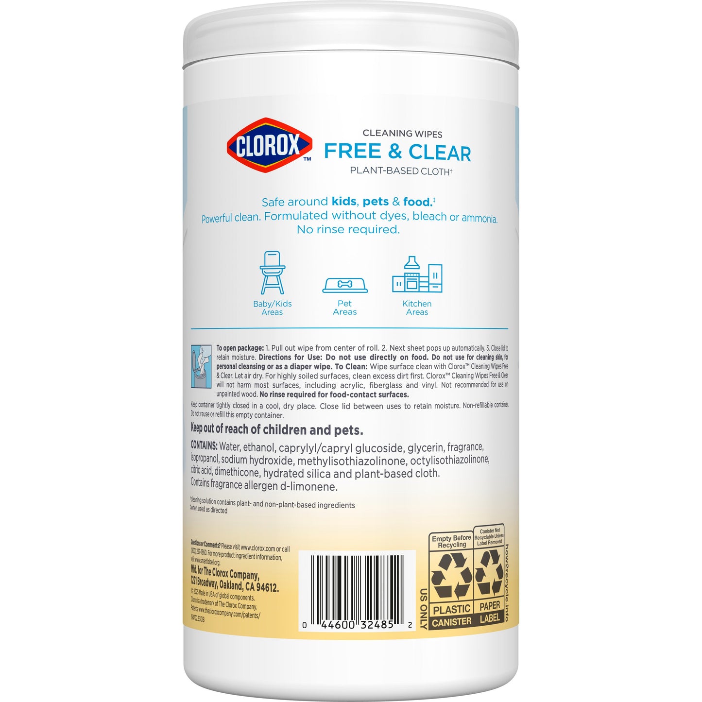 Clorox Free & Clear Compostable Cleaning Wipes - Light Lemon Scent