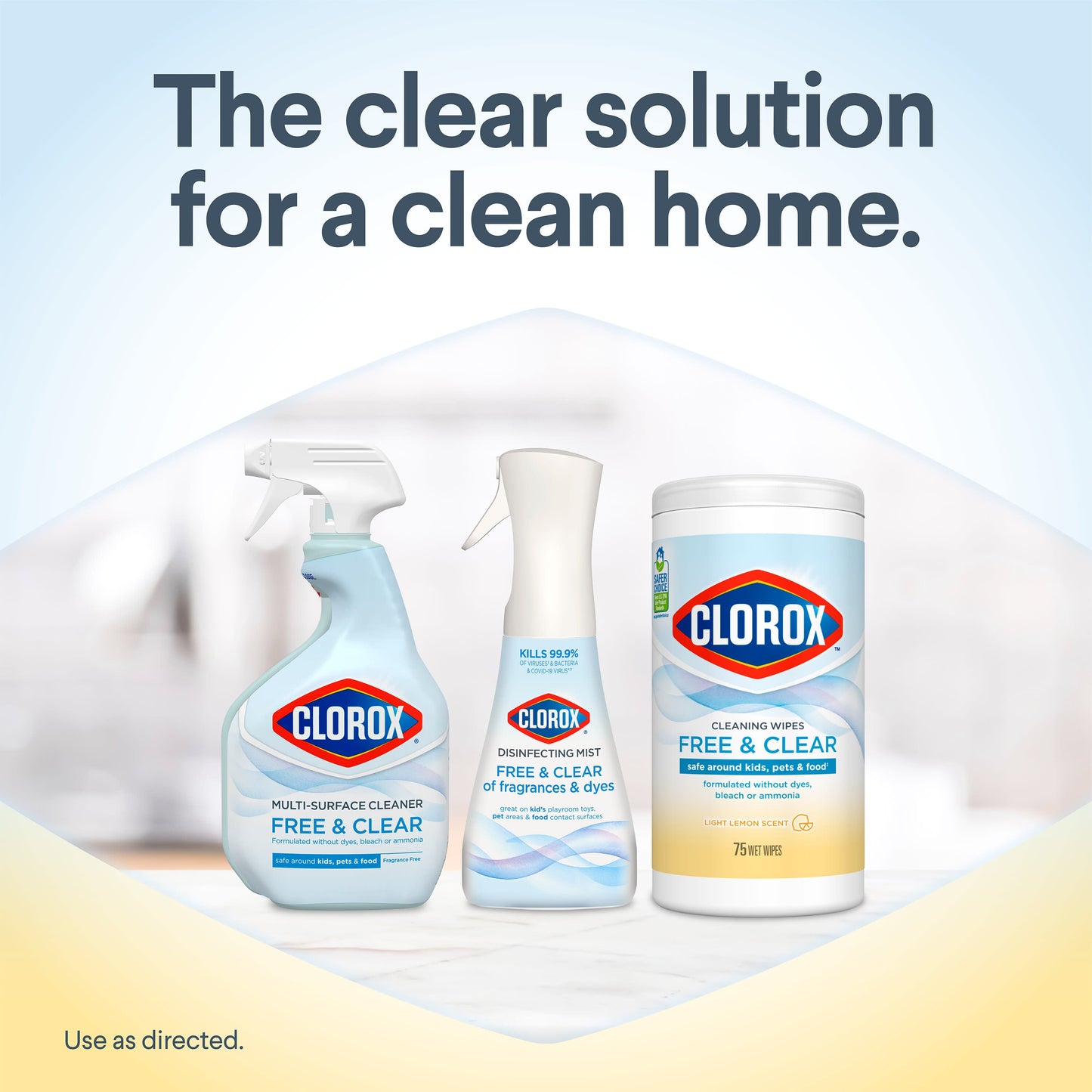 Clorox Free & Clear Compostable Cleaning Wipes - Light Lemon Scent