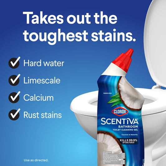 Clorox Scentiva Bathroom Toilet Cleaning Gel - Coconut and Waterlily