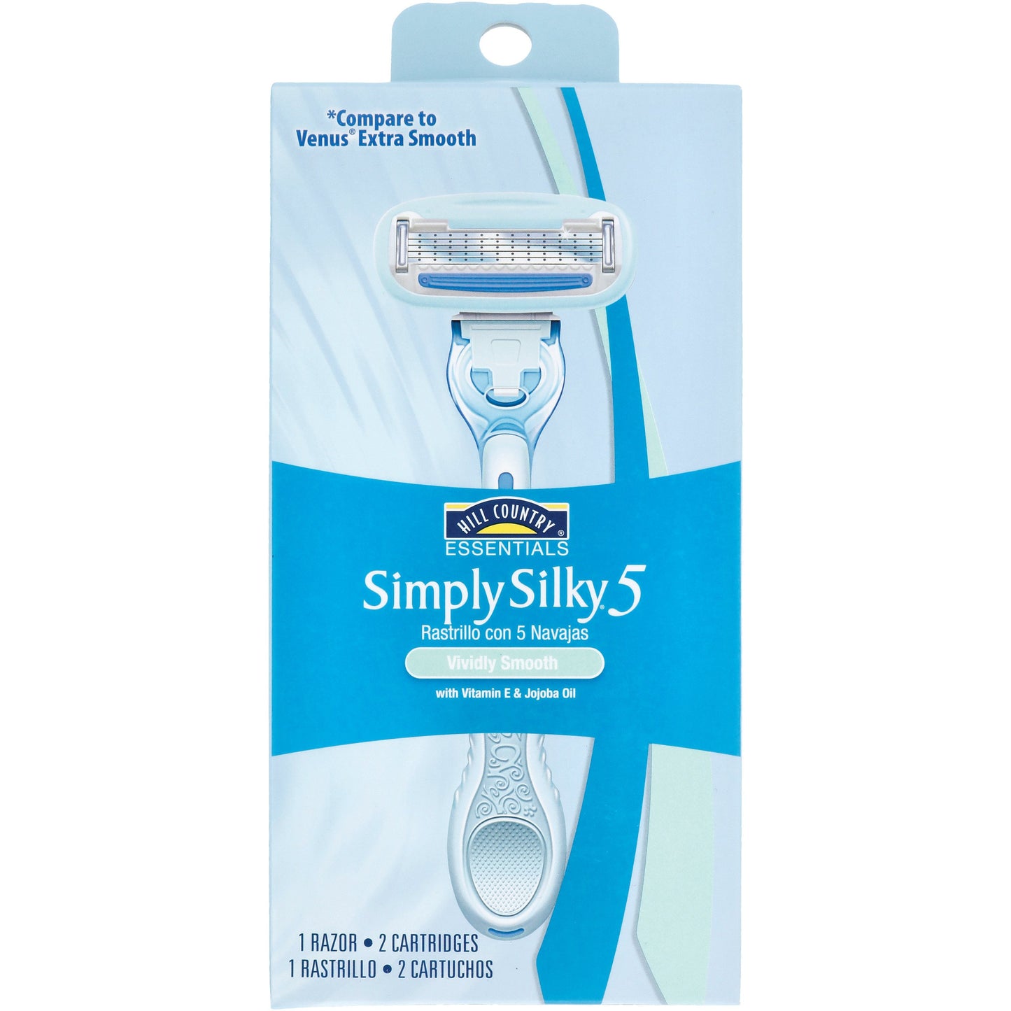 Hill Country Essentials Simply Silky 5 Women's Razor With 2 Cartridges