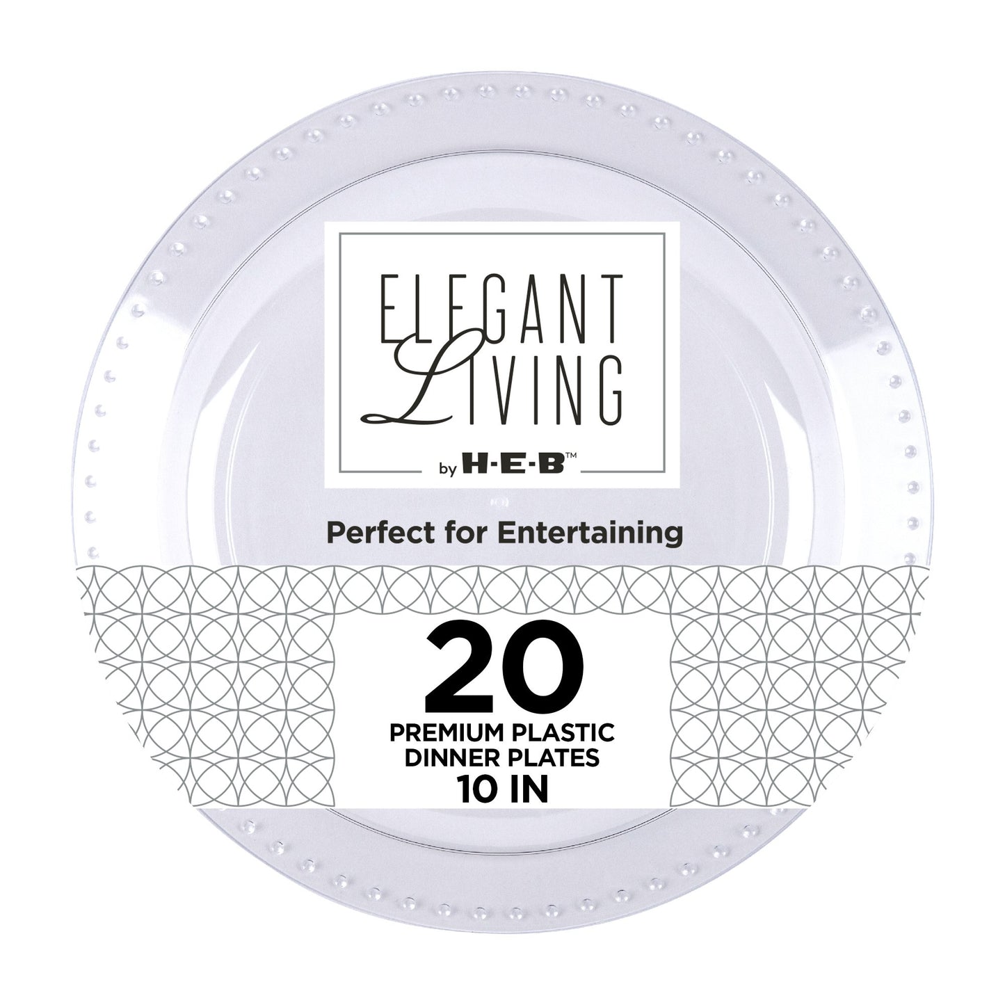 Elegant Living by H-E-B 10" Premium Clear Plastic Plates