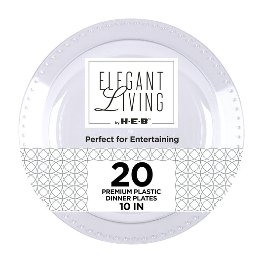 Elegant Living by H-E-B 10" Premium Clear Plastic Plates