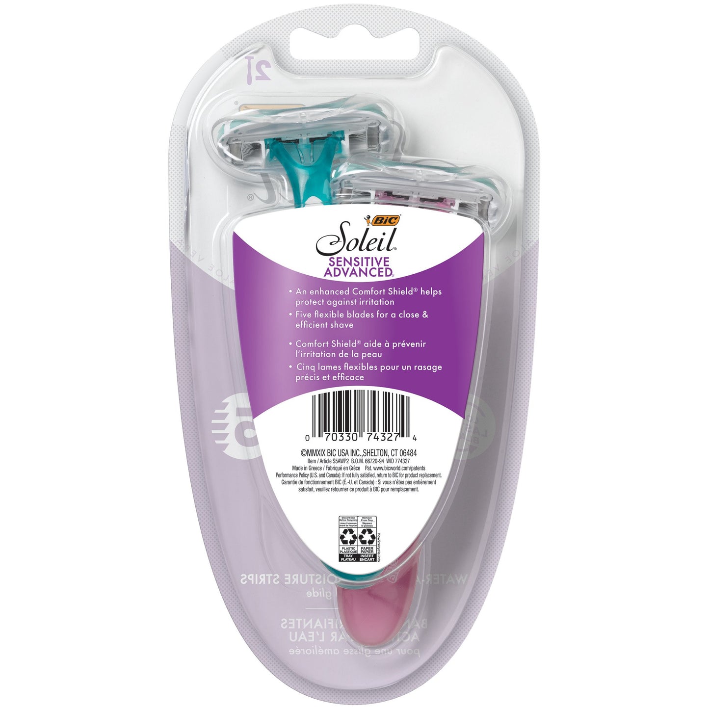 BIC Soleil Sensitive Advanced 5 Blade Disposable Razors