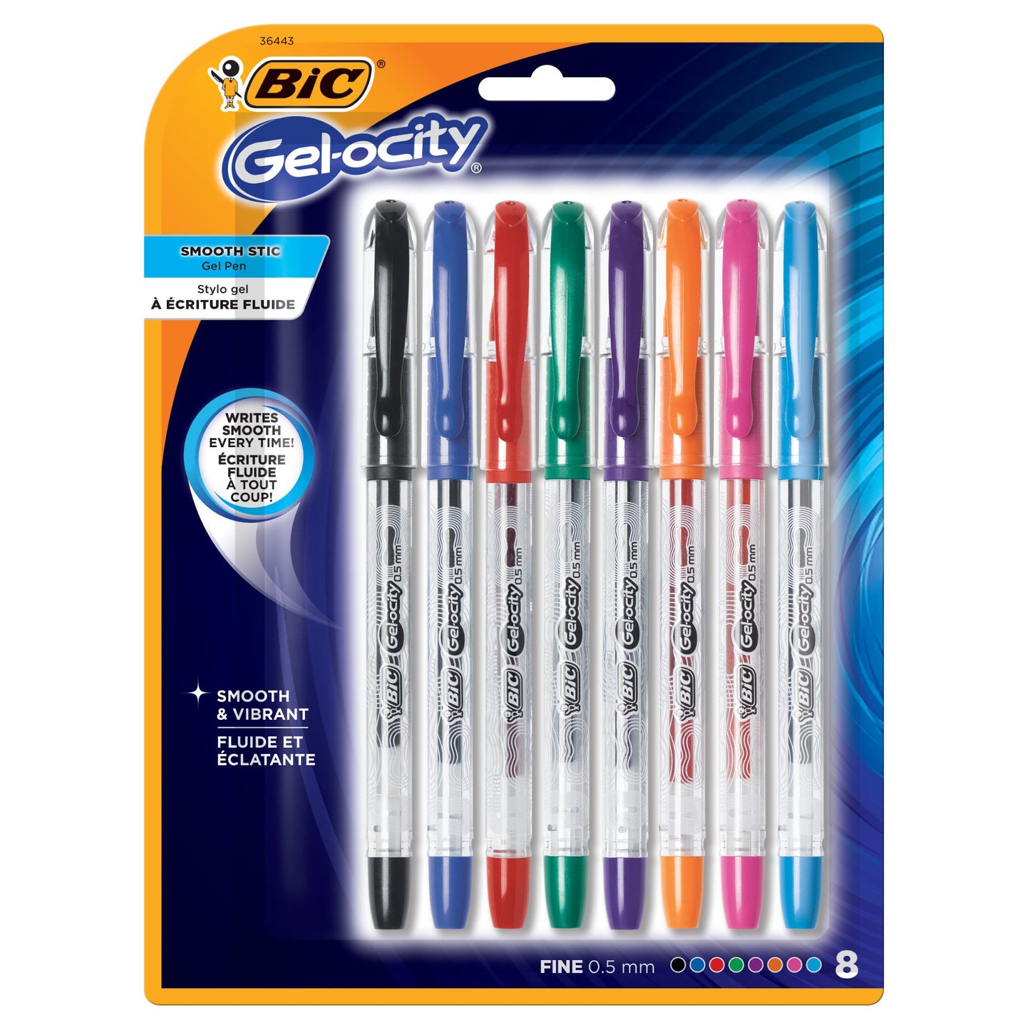 BIC Gel-ocity Smooth Stic 0.5mm Gel Pens - Assorted Ink