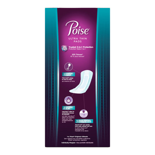 Poise Ultra Thin Long Incontinence Pads - 6 Drop Ultimate