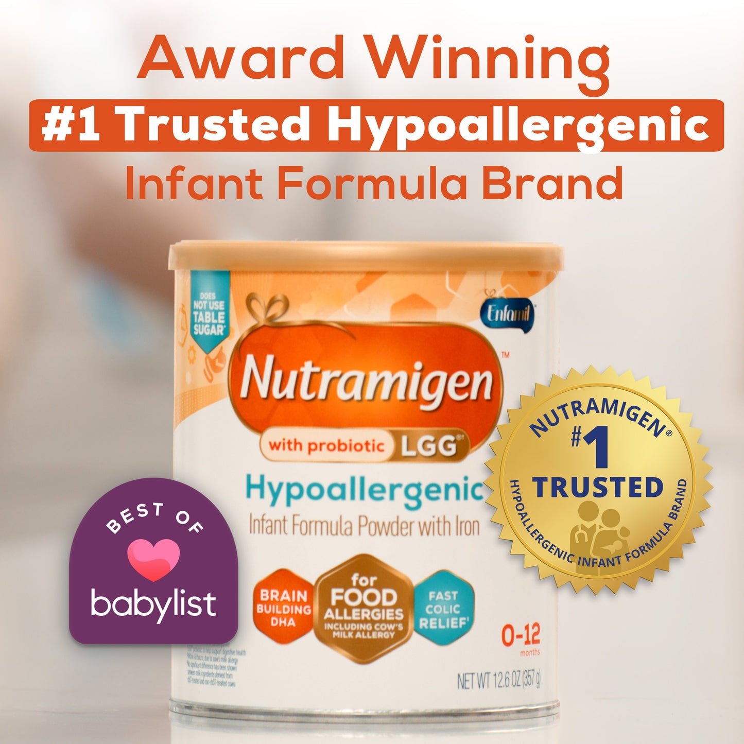 Enfamil Nutramigen with Enflora LGG Hypoallergenic Baby Formula Powder with Iron