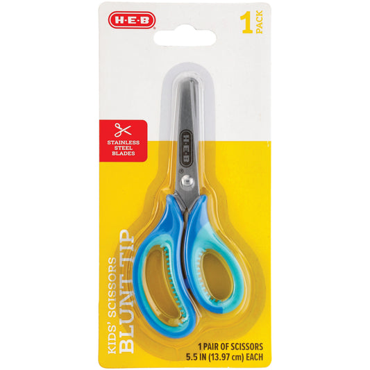 H-E-B Kids Blunt Tip Stainless Steel Scissors - Blue