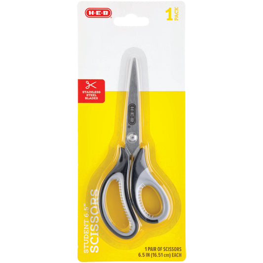 H-E-B Student Stainless Steel Scissors - Black
