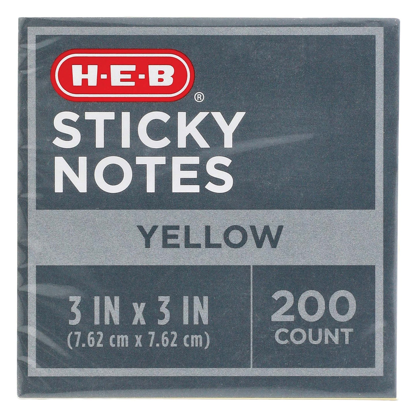 H-E-B Sticky Notes - Yellow, 200 ct