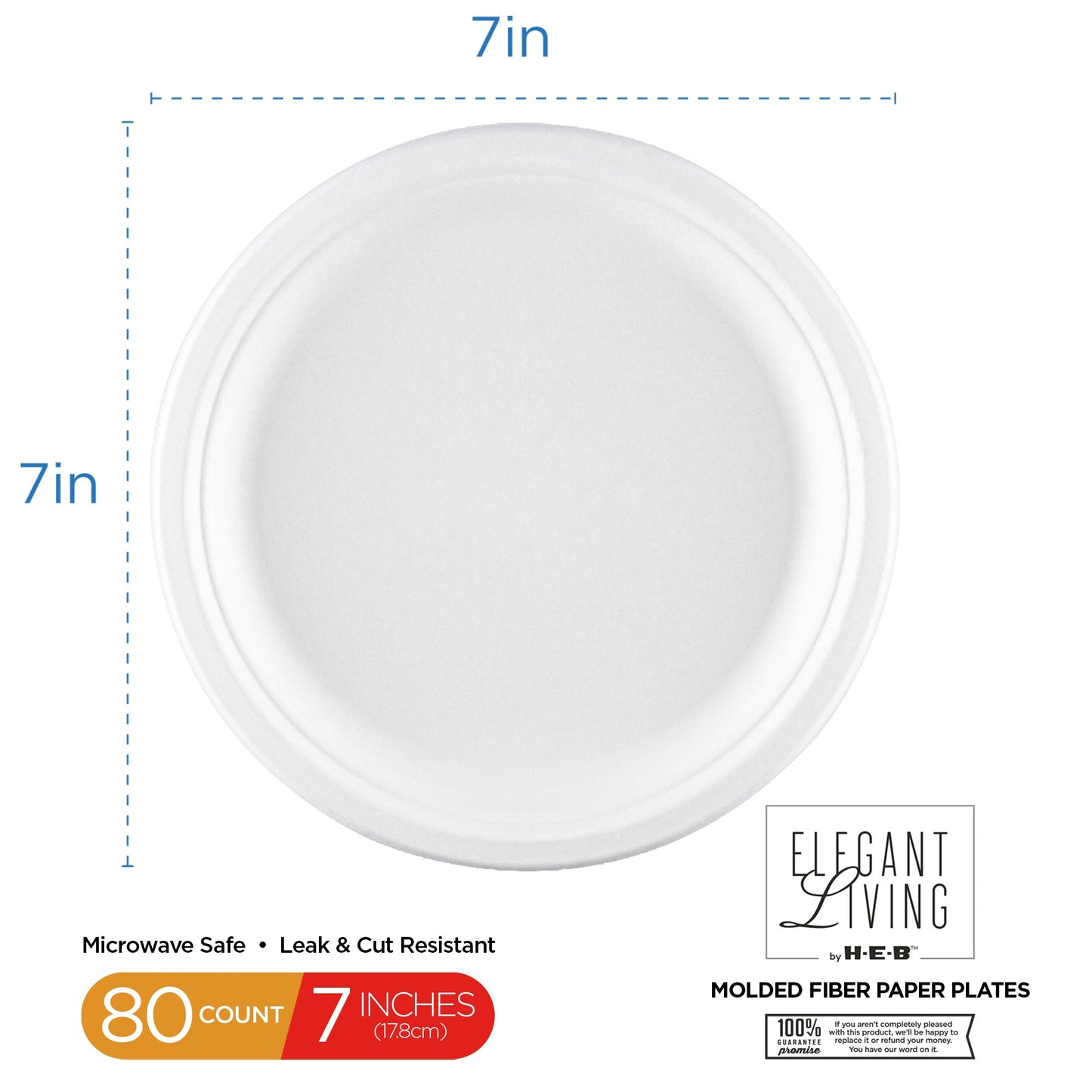 Elegant Living by H-E-B 7" Round Paper Plates