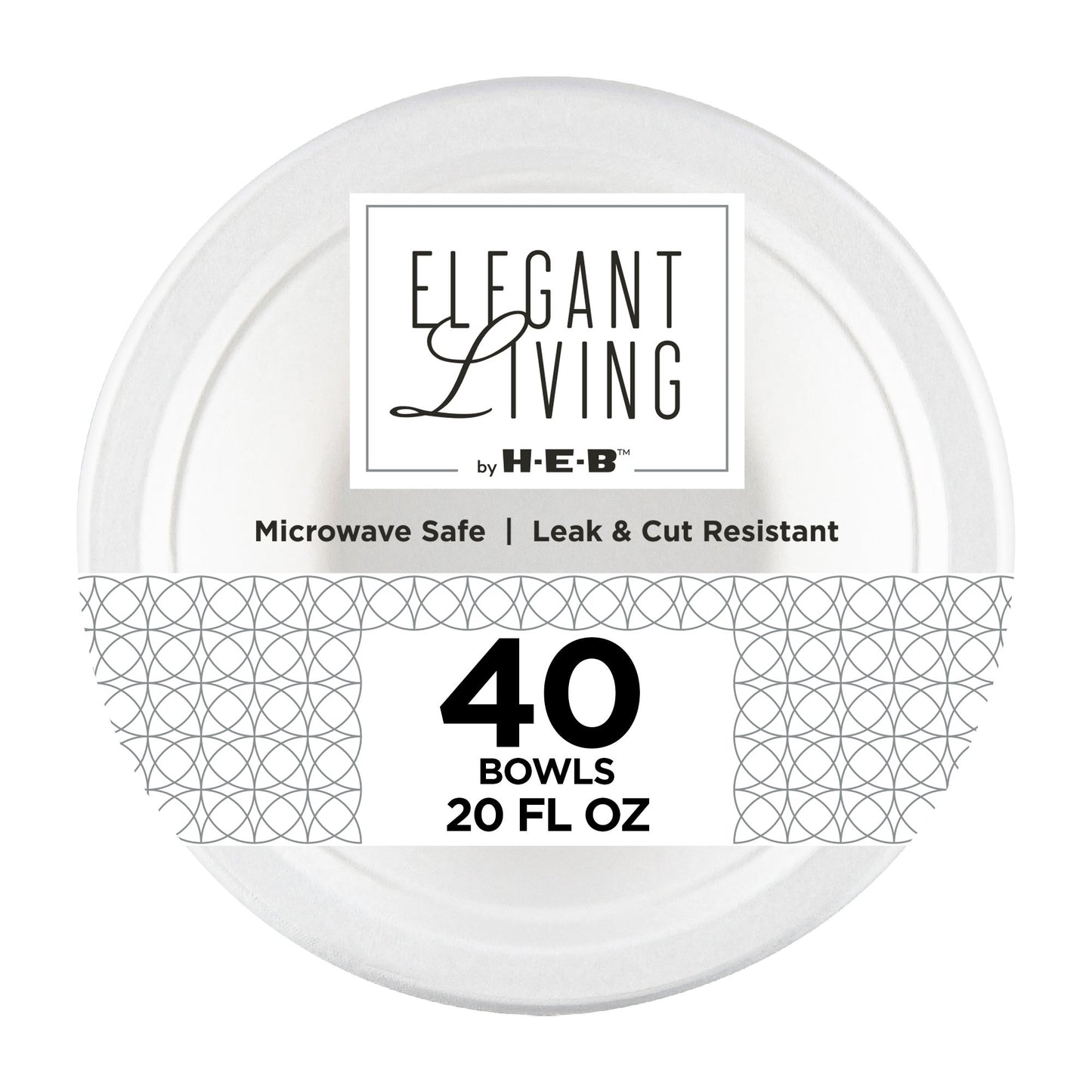 Elegant Living by H-E-B 20 oz Disposable Paper Bowls