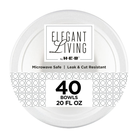 Elegant Living by H-E-B 20 oz Disposable Paper Bowls