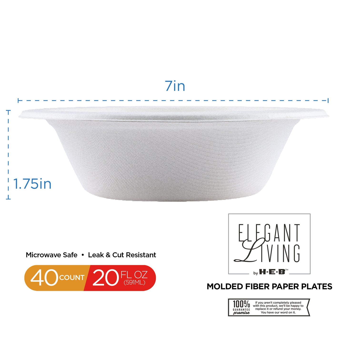 Elegant Living by H-E-B 20 oz Disposable Paper Bowls