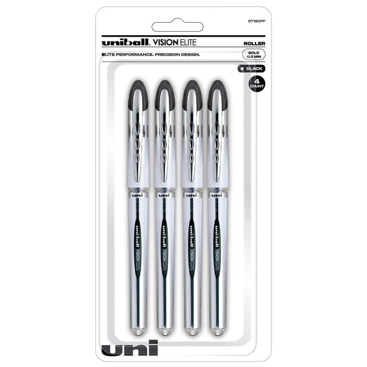 uniball Vision Elite 0.8mm Rollerball Pens - Black Ink