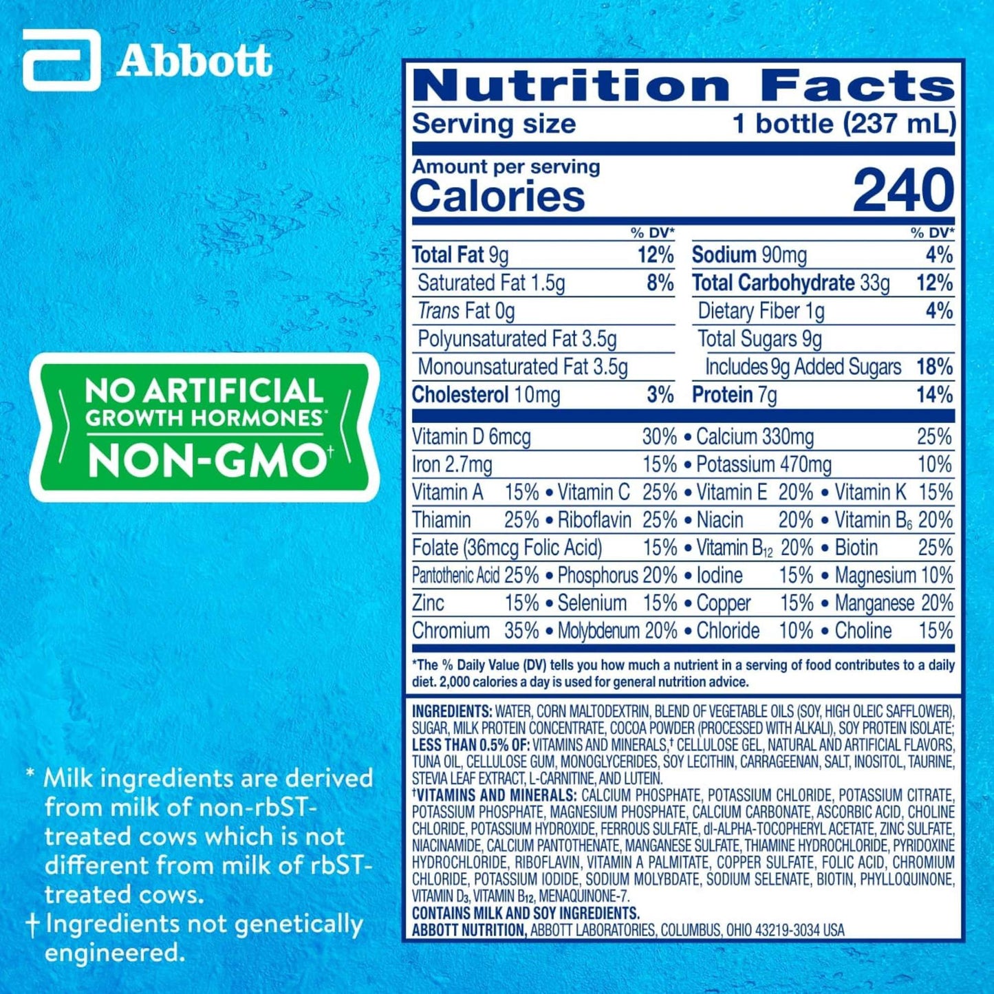 PediaSure Grow & Gain with Immune Support, Kids Protein Shake, 7g Protein, Chocolate 8-fl-oz Bottle