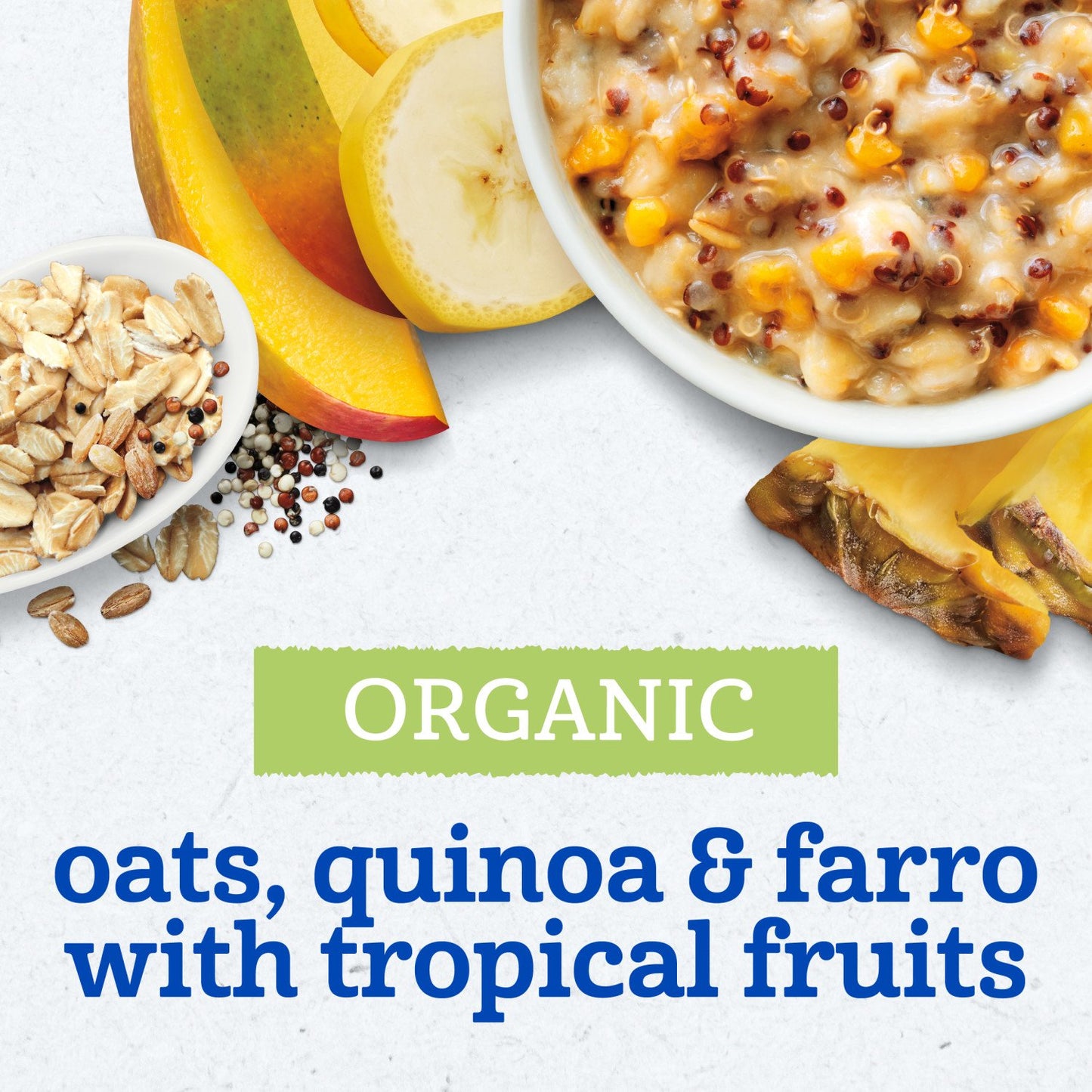 Gerber Organic for Baby Grain & Grow Morning Bowl - Oats Quinoa & Farro with Tropical Fruits