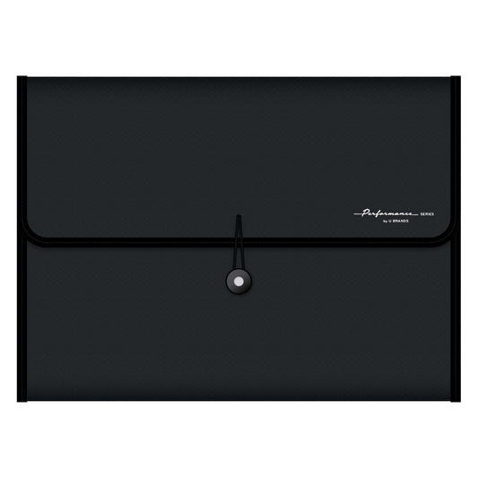 U Brands Performance Series 13-Pocket Poly Expandable File Folder - Black