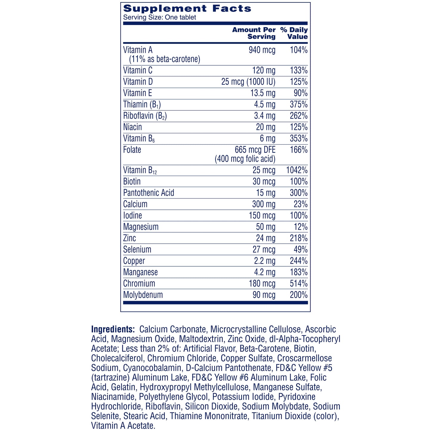 One A Day Women's 50+ Complete Multivitamin Tablets