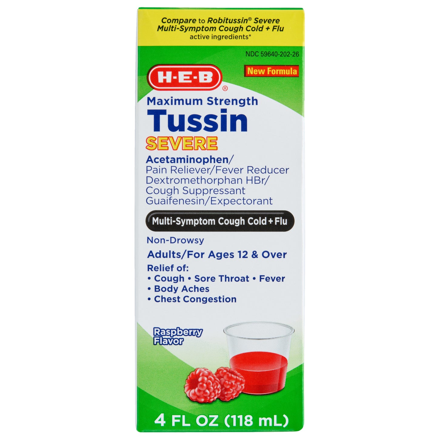 H-E-B Max Strength Tussin Severe Cough Cold & Flu