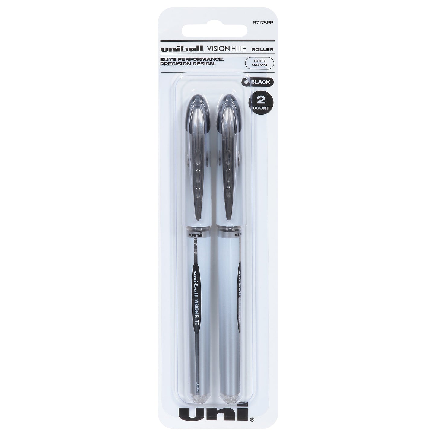 uniball Vision Elite Bold Rollerball Pens - Black Ink