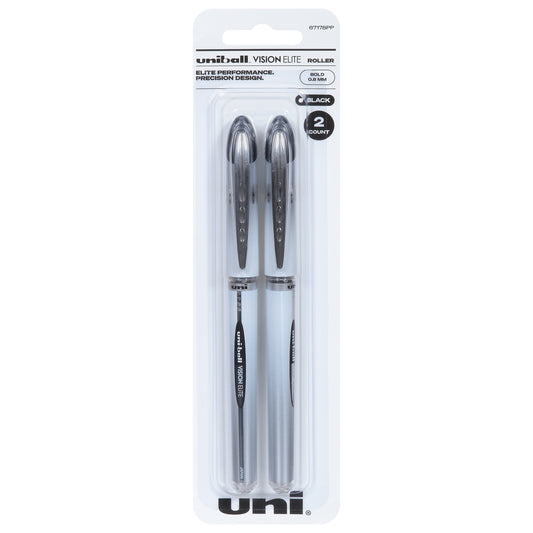uniball Vision Elite Bold Rollerball Pens - Black Ink