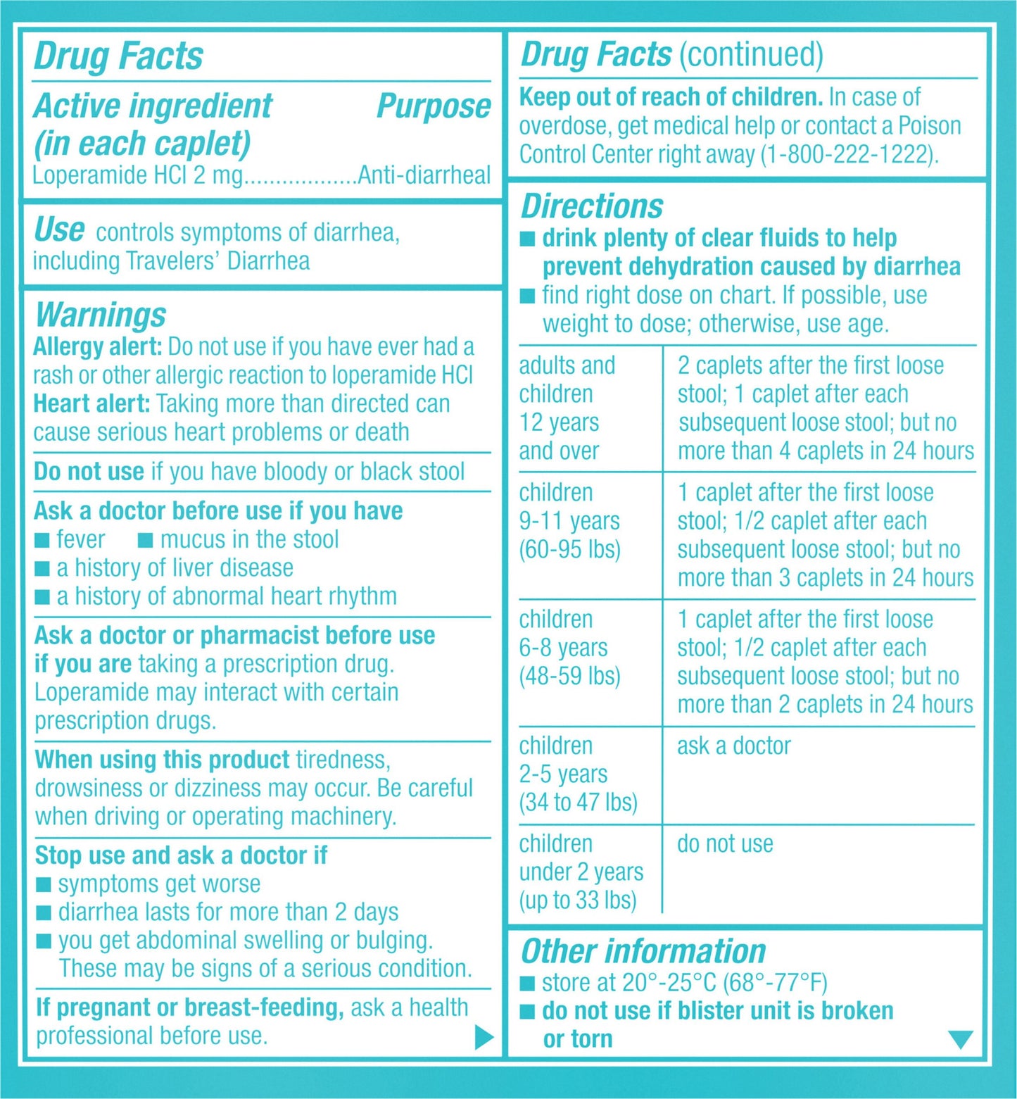 Imodium A-D Diarrhea Relief Caplets with Loperamide HCl