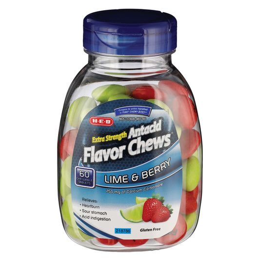 H-E-B Extra Strength Antacid Berry Chewable Tablets