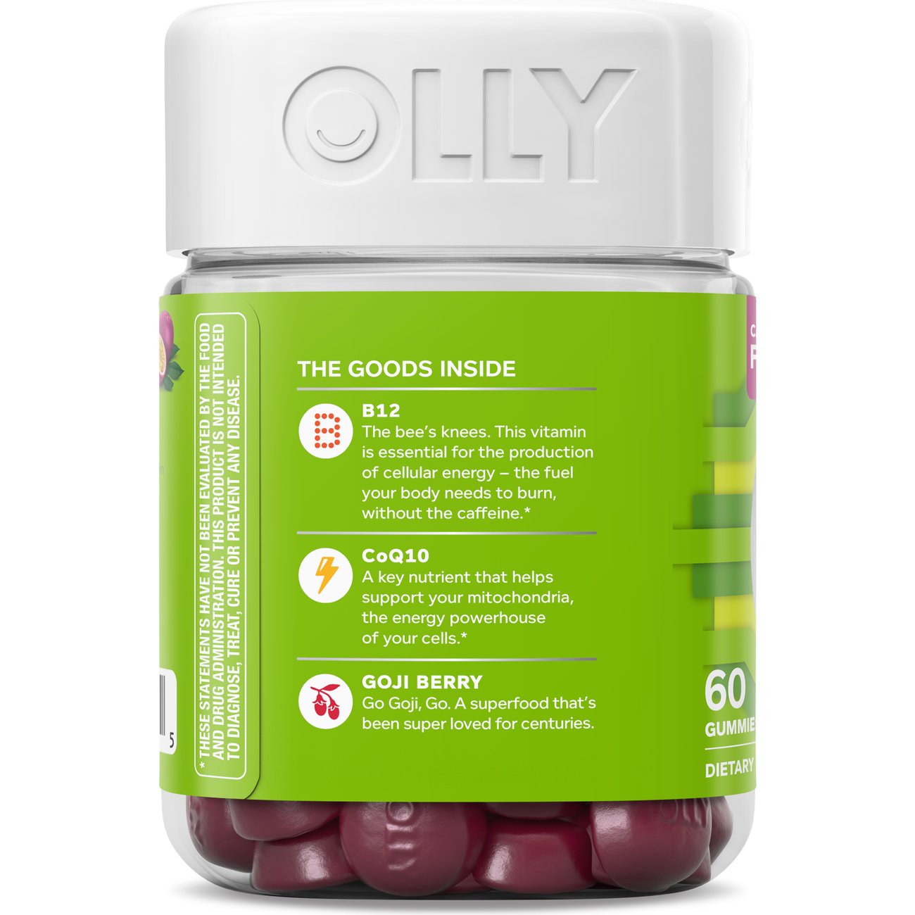 OLLY Daily Energy CoQ10 & B12 Caffeine Free Gummies - Tropical Passion