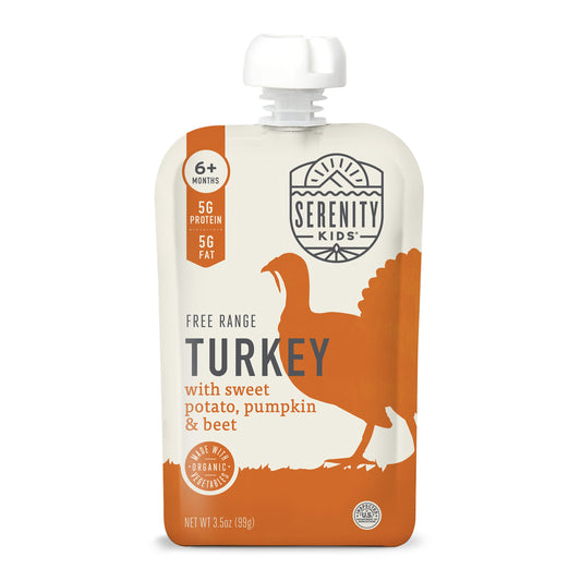 Serenity Kids Organic Pouch - Pasture Raised Turkey Sweet Potato Pumpkin & Beet
