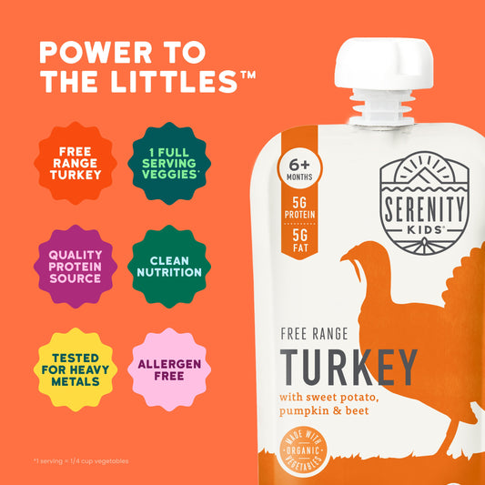 Serenity Kids Organic Pouch - Pasture Raised Turkey Sweet Potato Pumpkin & Beet