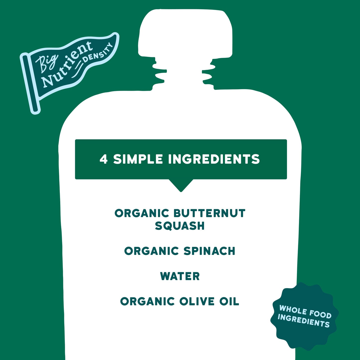 Serenity Kids Organic Pouch - Butternut Squash & Spinach with Olive Oil