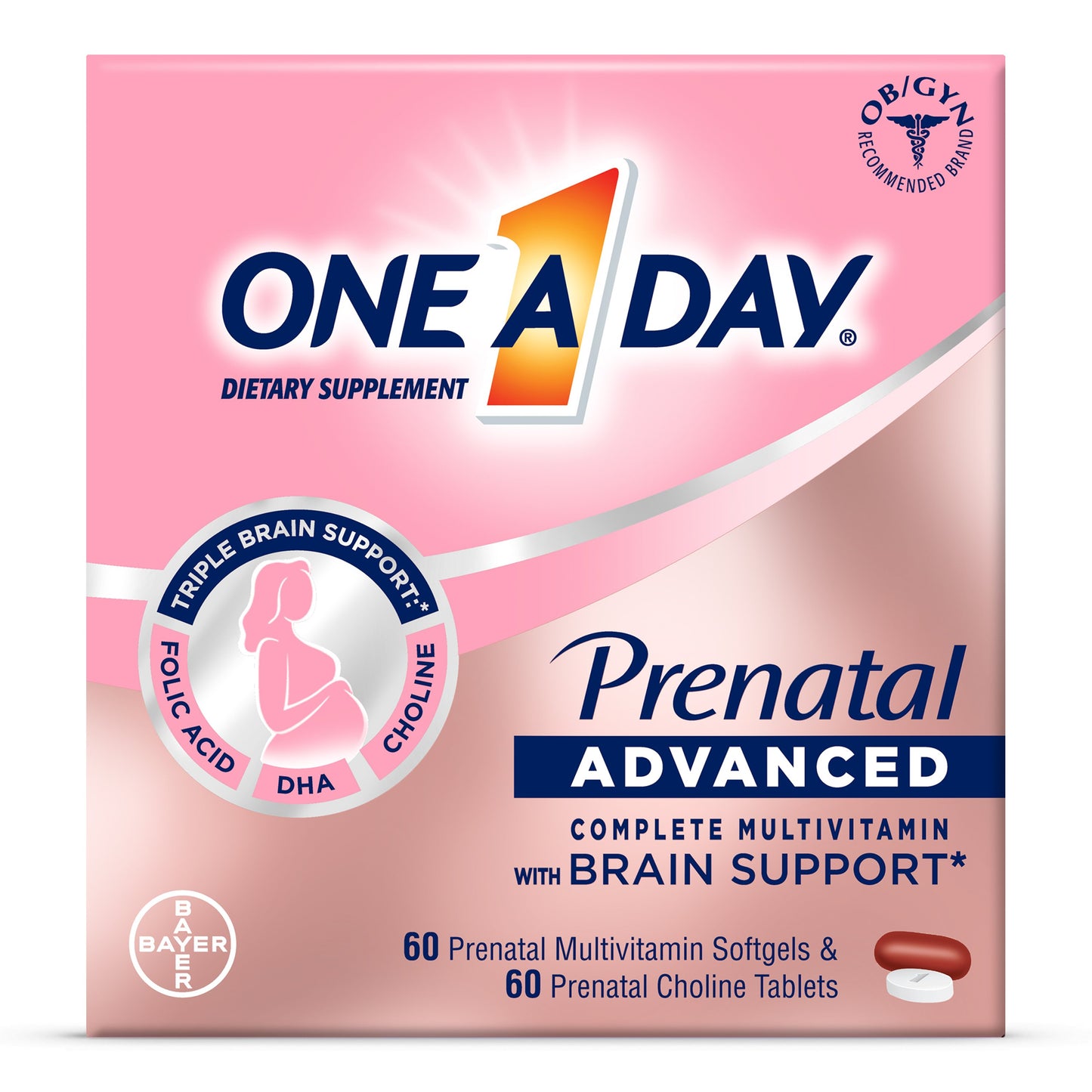 One A Day Prenatal Advanced Multivitamins & Choline with Brain Support Multipack