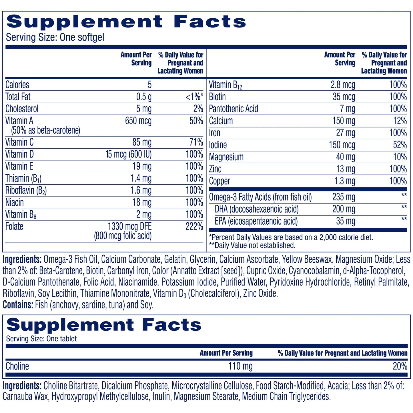 One A Day Prenatal Advanced Multivitamins & Choline with Brain Support Multipack