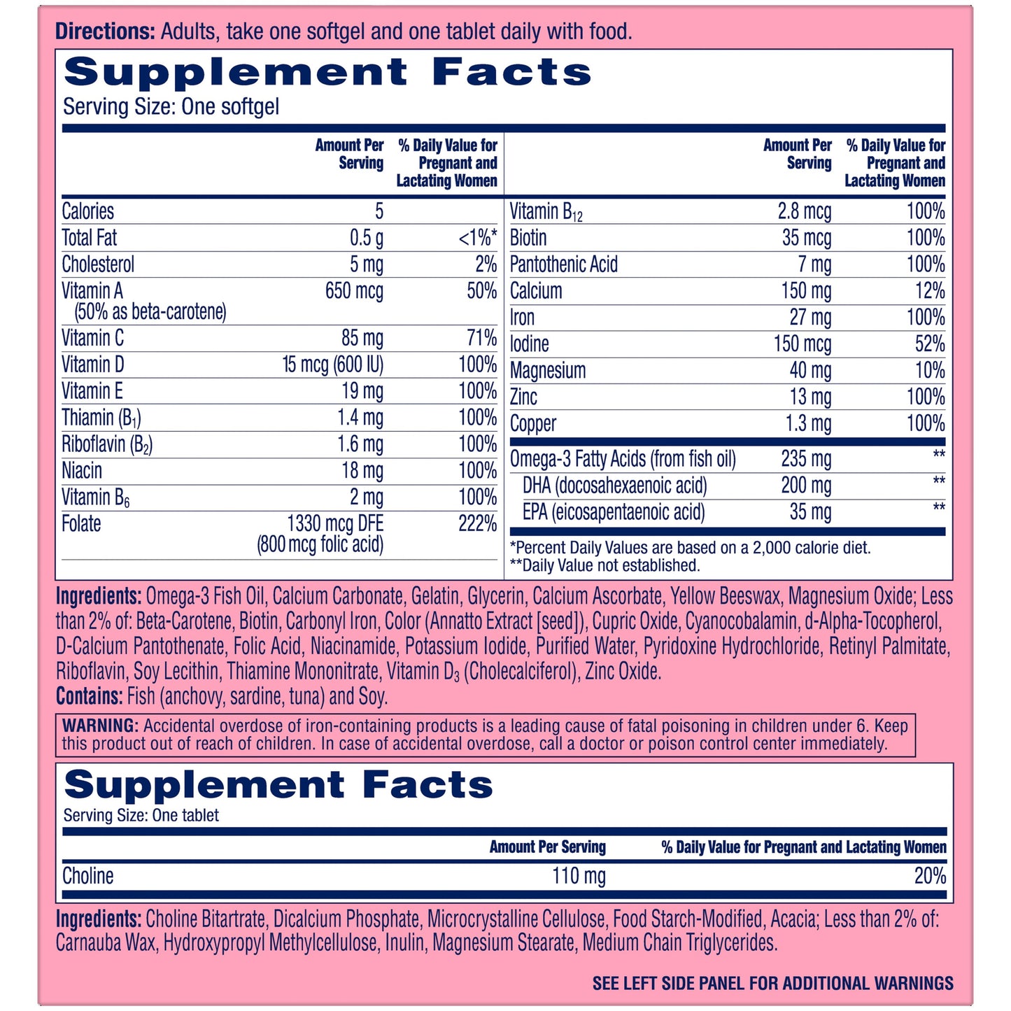 One A Day Prenatal Advanced Multivitamins & Choline with Brain Support Multipack