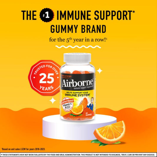 Airborne Immune Support Gummies, Zesty Orange