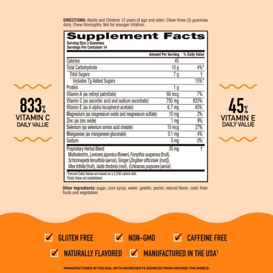 Airborne Immune Support Gummies, Zesty Orange
