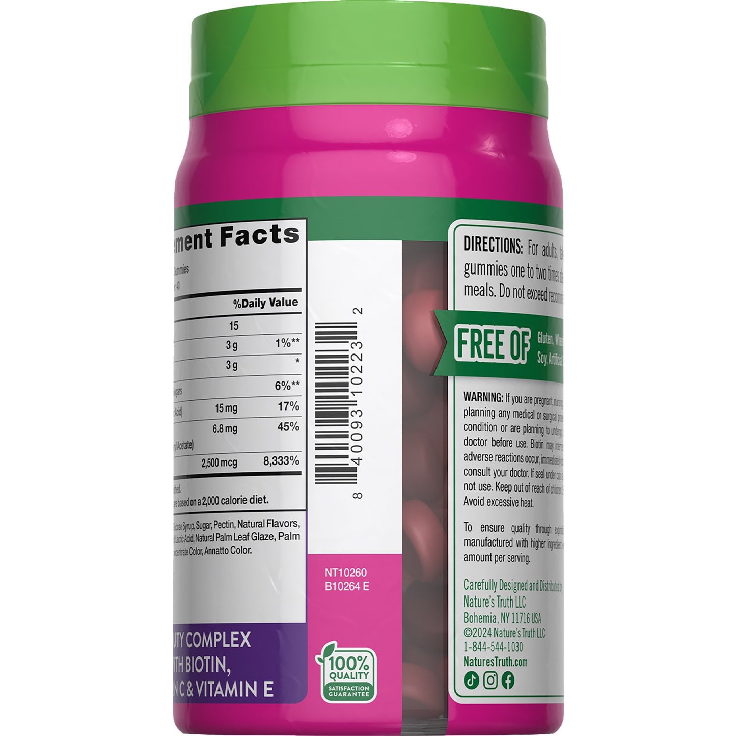 Nature's Truth Hair, Skin & Nails Biotin 2500mcg Gummies - Fruit Flavor