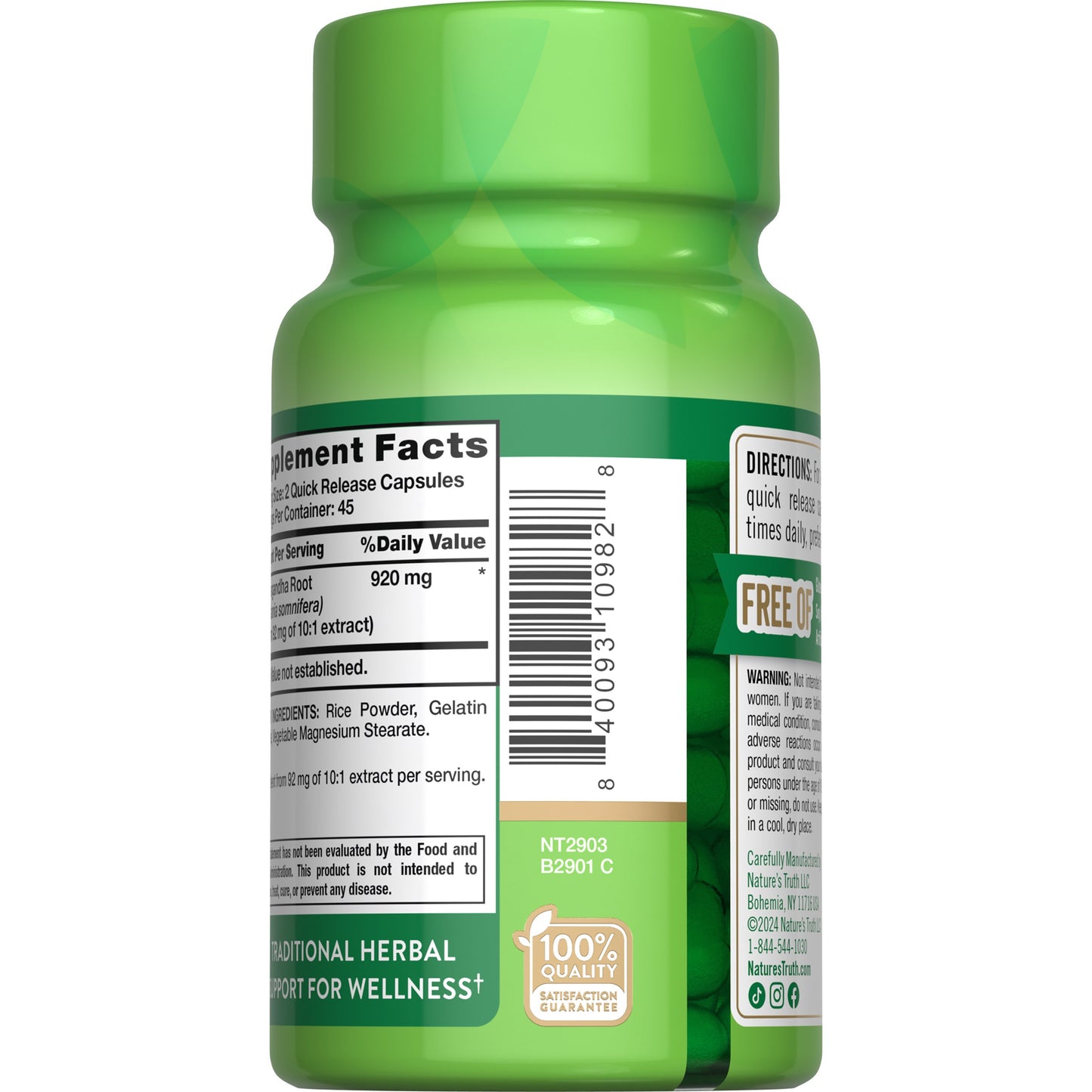 Nature's Truth Ashwagandha Root 920 mg