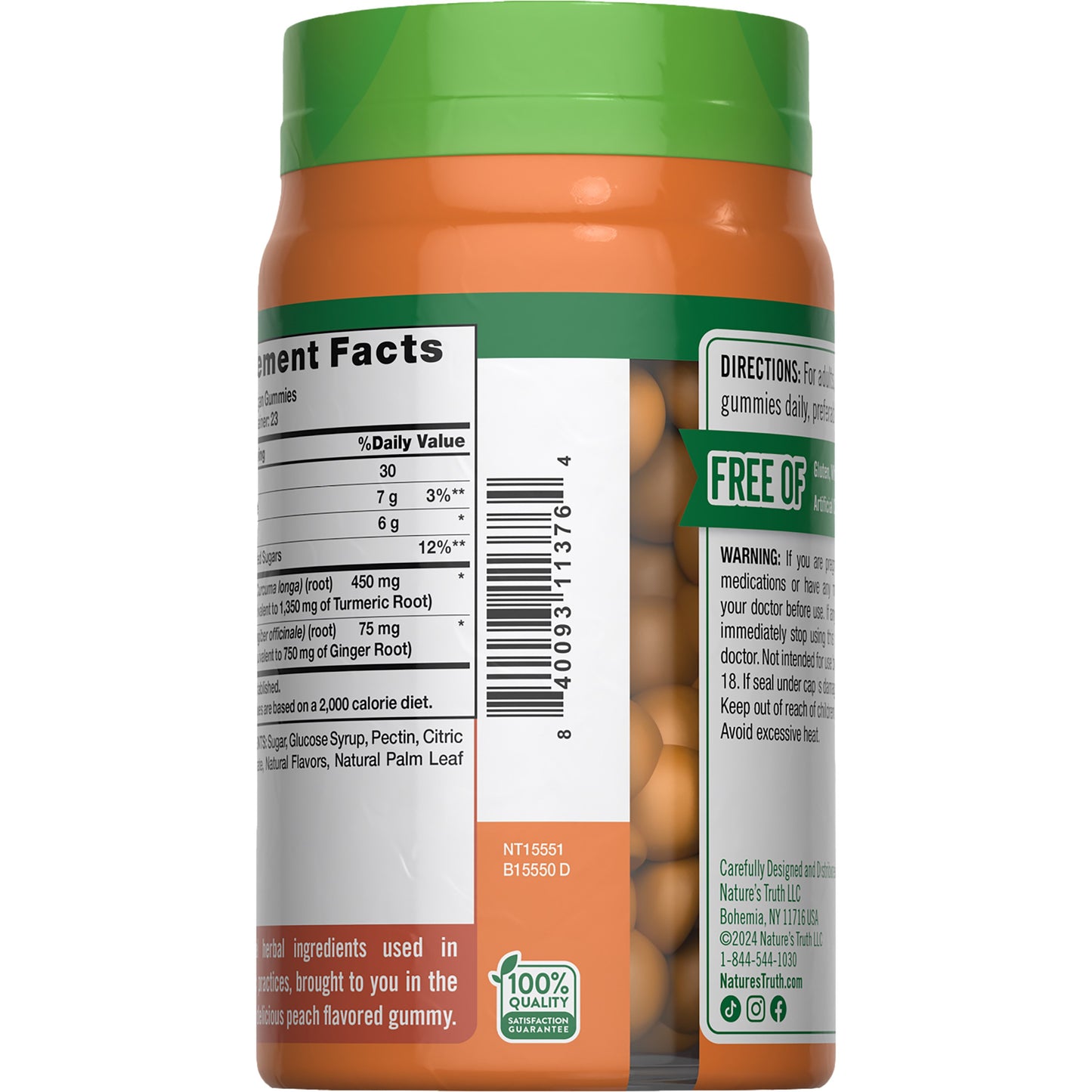 Nature's Truth Turmeric Curcumin & Ginger Gummies - Peach