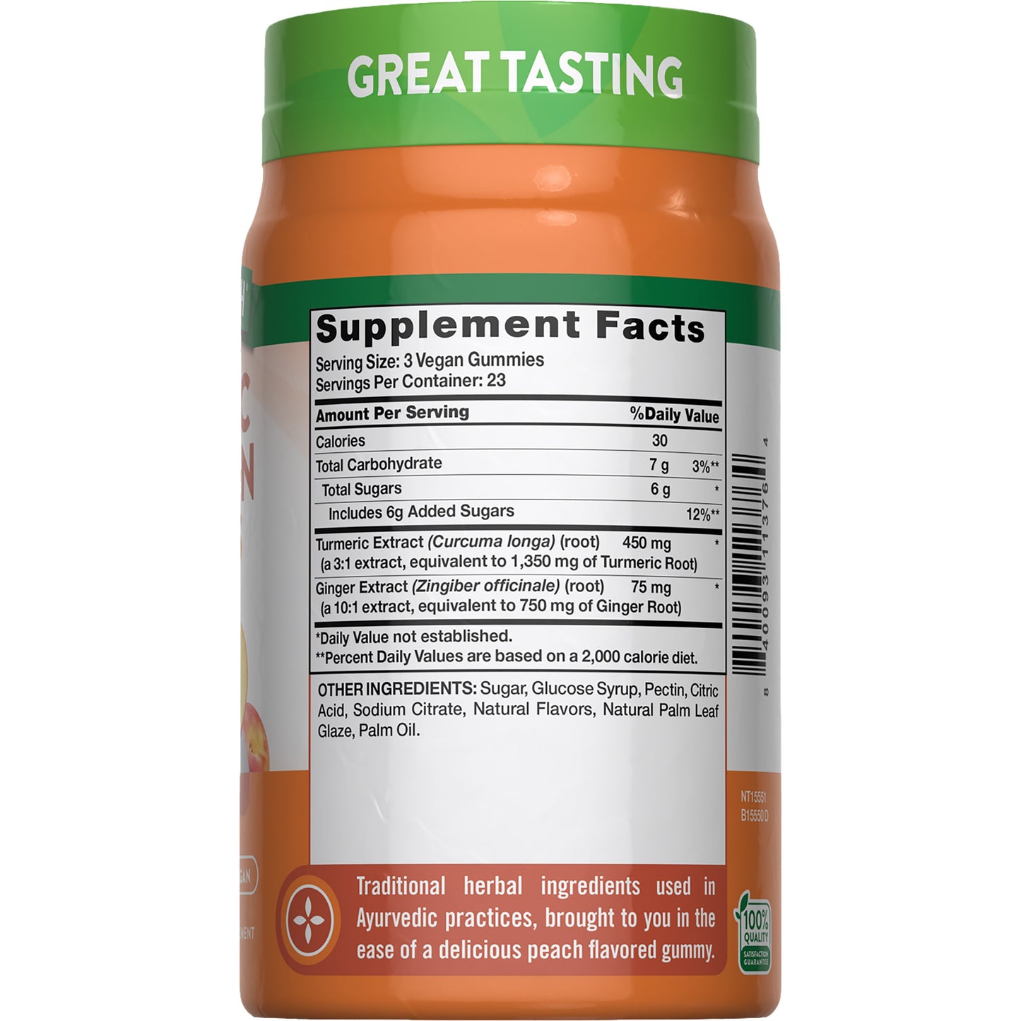 Nature's Truth Turmeric Curcumin & Ginger Gummies - Peach